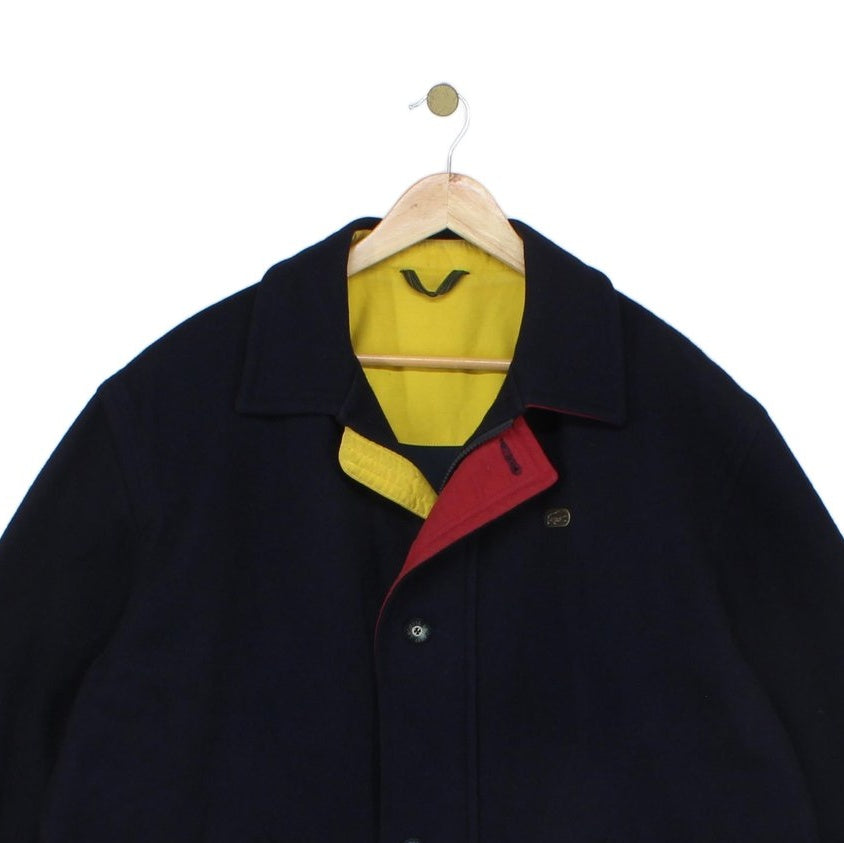Mens Wool Jacket Full Zip Button Up Long Sleeves