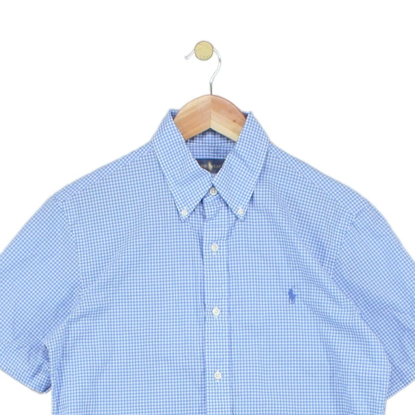 Mens Shirt Casual Short Sleeve Check