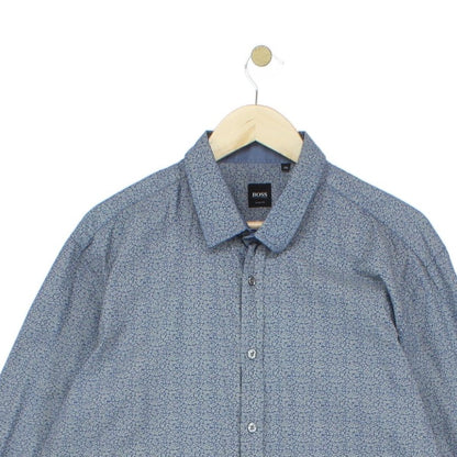 Mens Patterned Shirt Slim Fit Long Sleeve