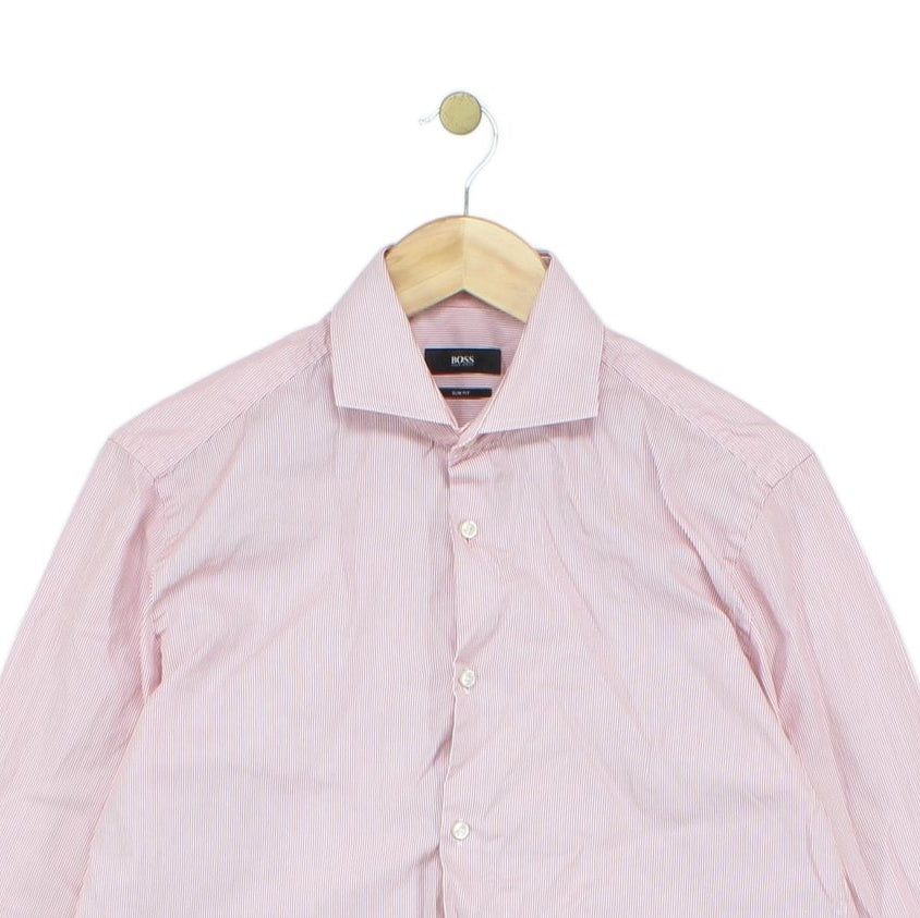 Mens Striped Shirt Slim Fit Long Sleeve