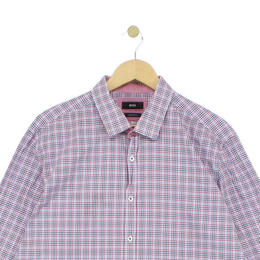 Mens Check Shirt Regular Fit Long Sleeve