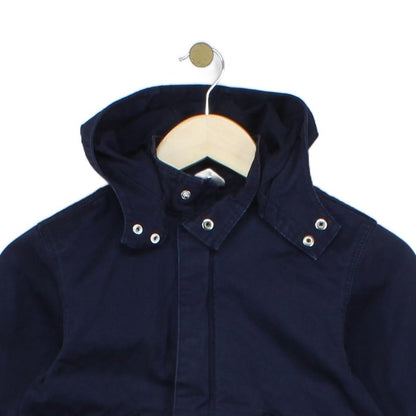 Boys Jacket Hooded Full Zip Navy Cotton