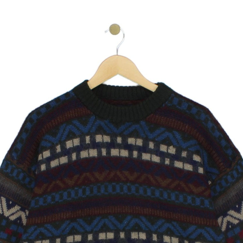 Mens Fair Isle Jumper  Patterned Knit