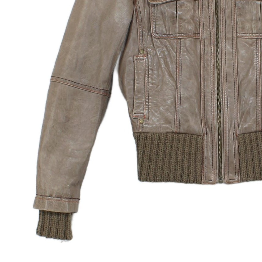 Womens Leather Jacket Zip