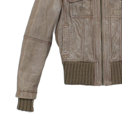 Womens Leather Jacket Zip