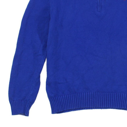 Mens 1/4 Zip Jumper Knit Classic Cotton
