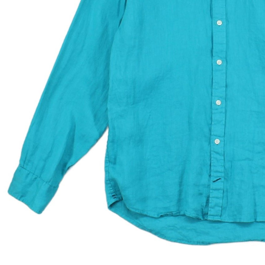 Mens Linen Shirt Long Sleeve Button Up