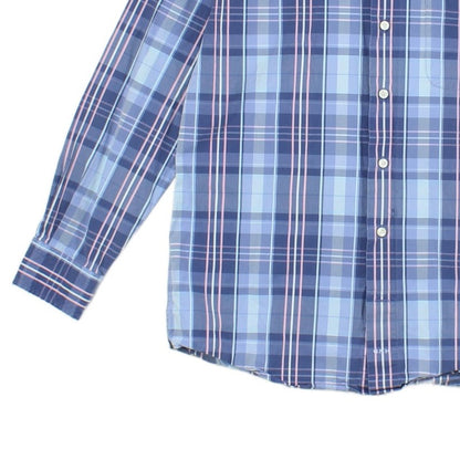Mens Plaid Shirt Button Up Long Sleeve