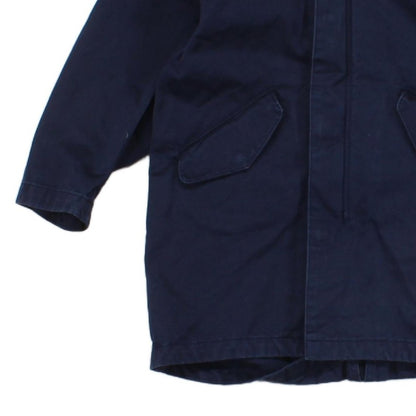 Boys Jacket Hooded Full Zip Navy Cotton