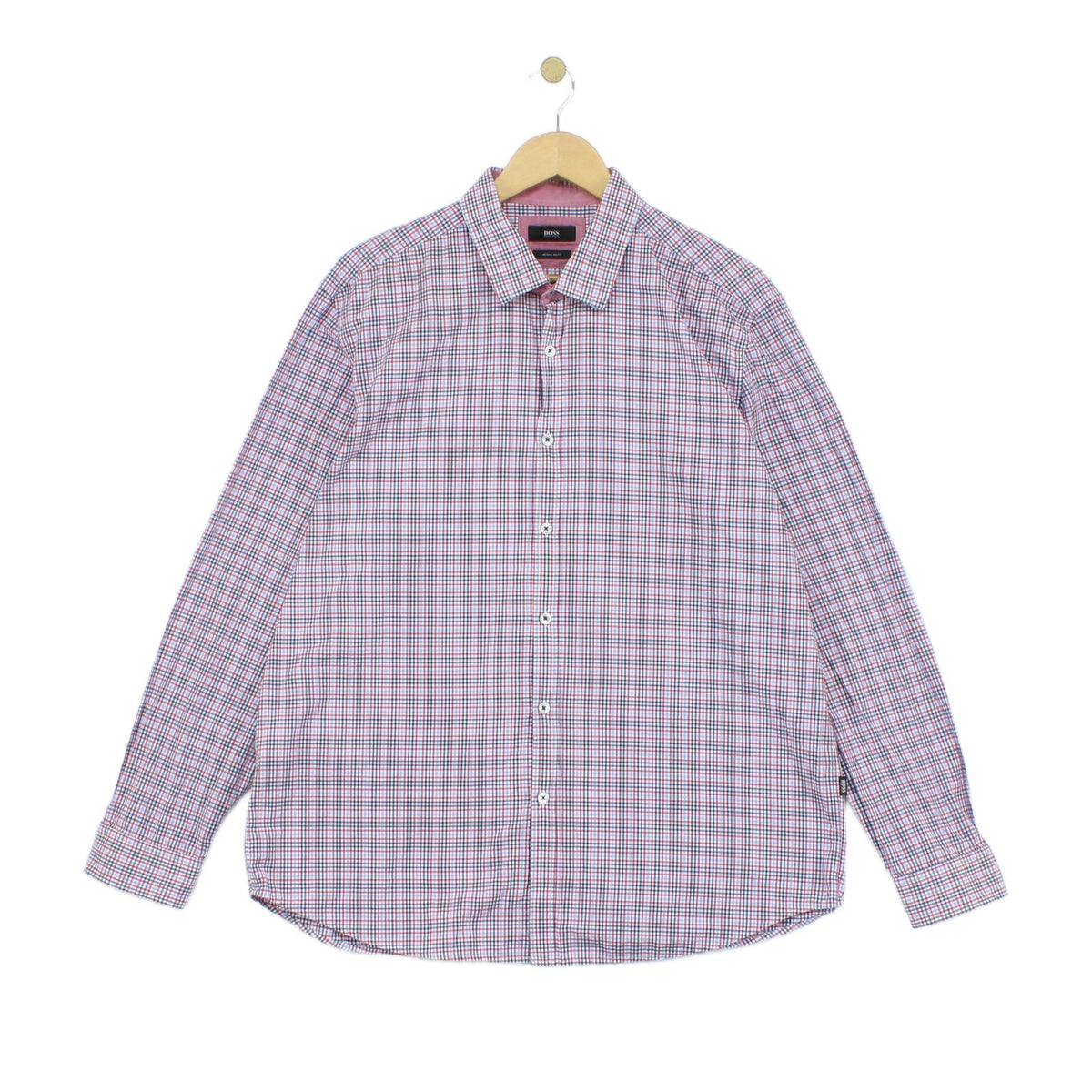 Mens Check Shirt Regular Fit Long Sleeve