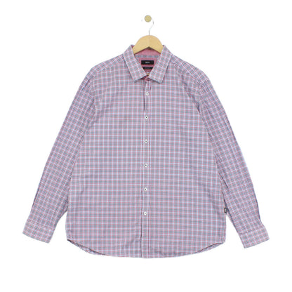 Mens Check Shirt Regular Fit Long Sleeve