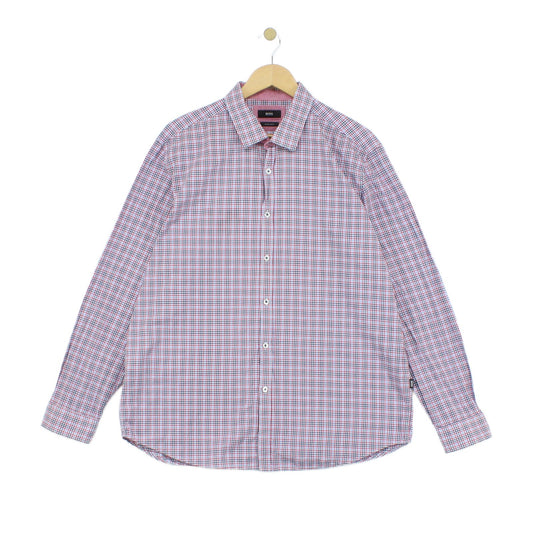Mens Check Shirt Regular Fit Long Sleeve