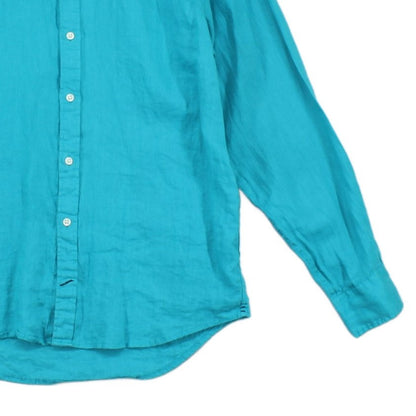 Mens Linen Shirt Long Sleeve Button Up