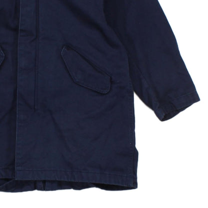 Boys Jacket Hooded Full Zip Navy Cotton