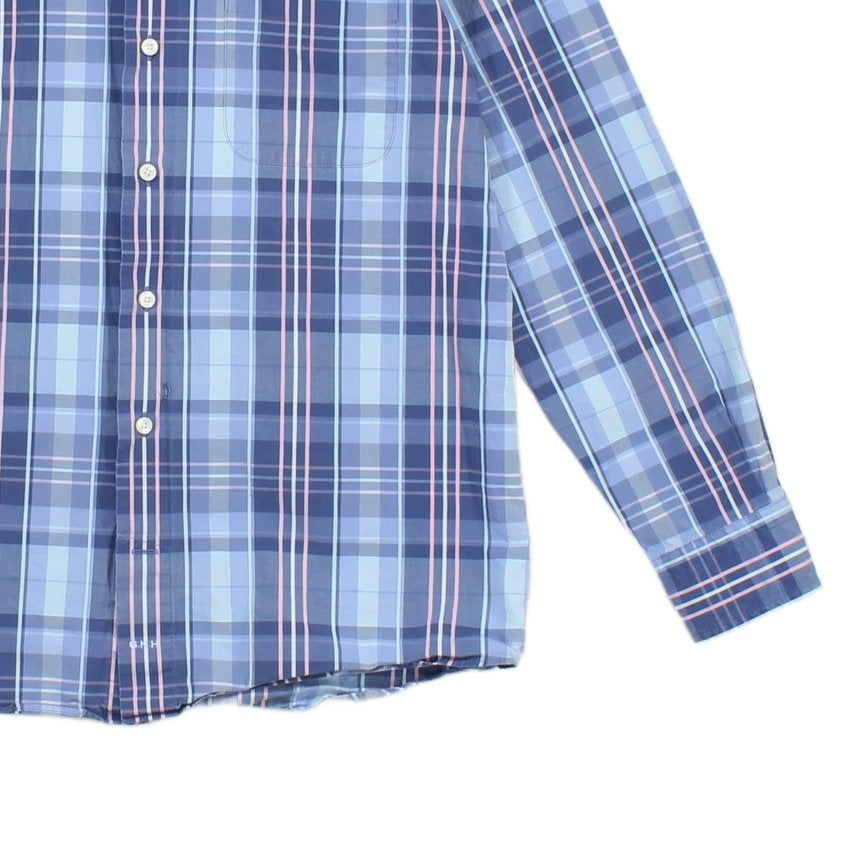 Mens Plaid Shirt Button Up Long Sleeve