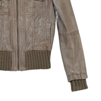 Womens Leather Jacket Zip