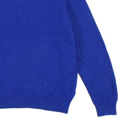 Mens 1/4 Zip Jumper Knit Classic Cotton