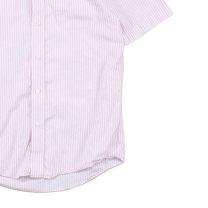 Mens Striped Shirt Short Sleeve Collared Regular Fit