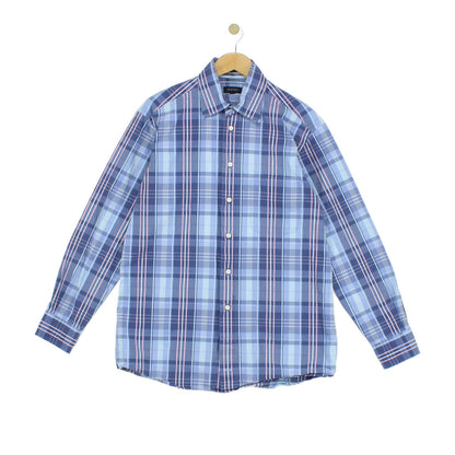 Mens Plaid Shirt Button Up Long Sleeve