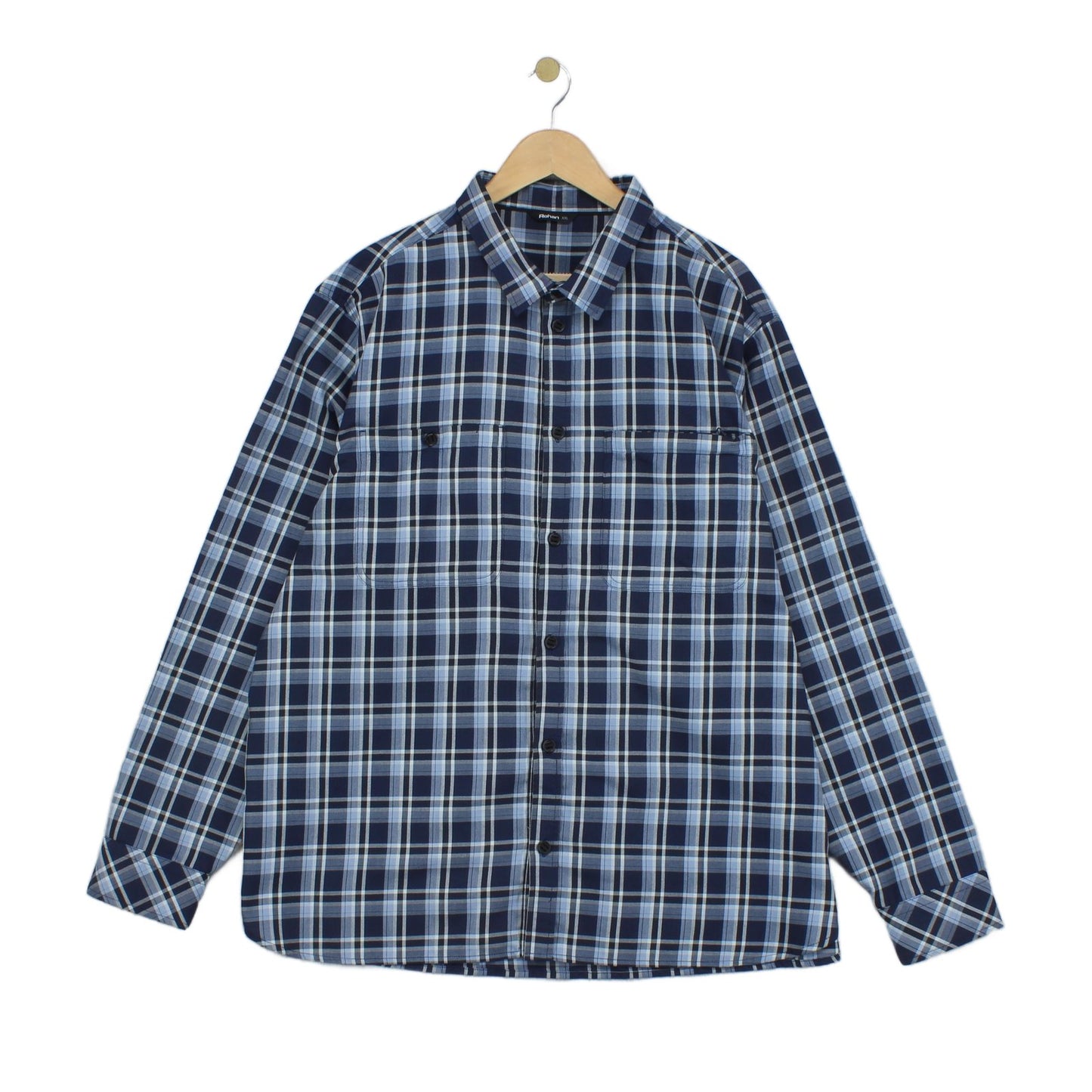 Mens Check Shirt Long Sleeve Button Up