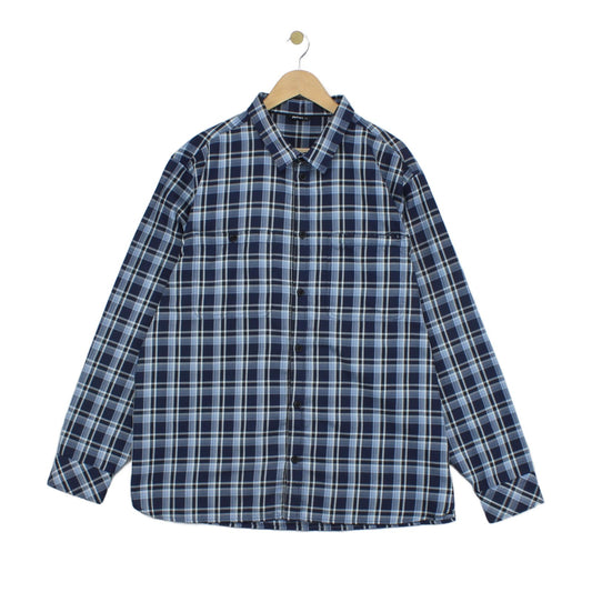 Mens Check Shirt Long Sleeve Button Up