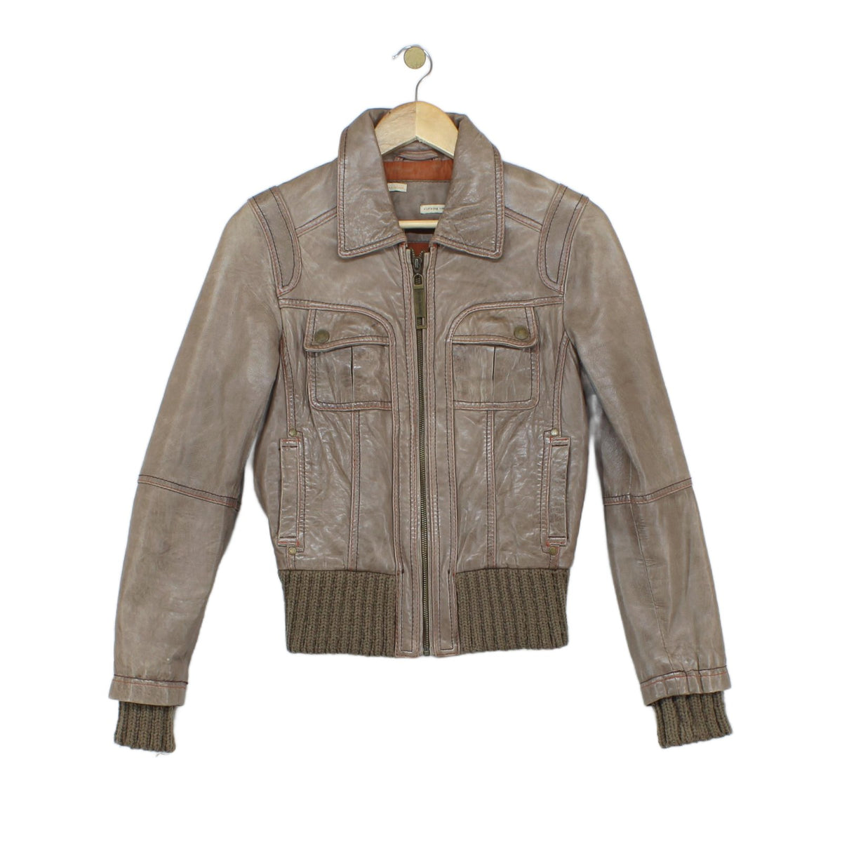 Womens Leather Jacket Zip