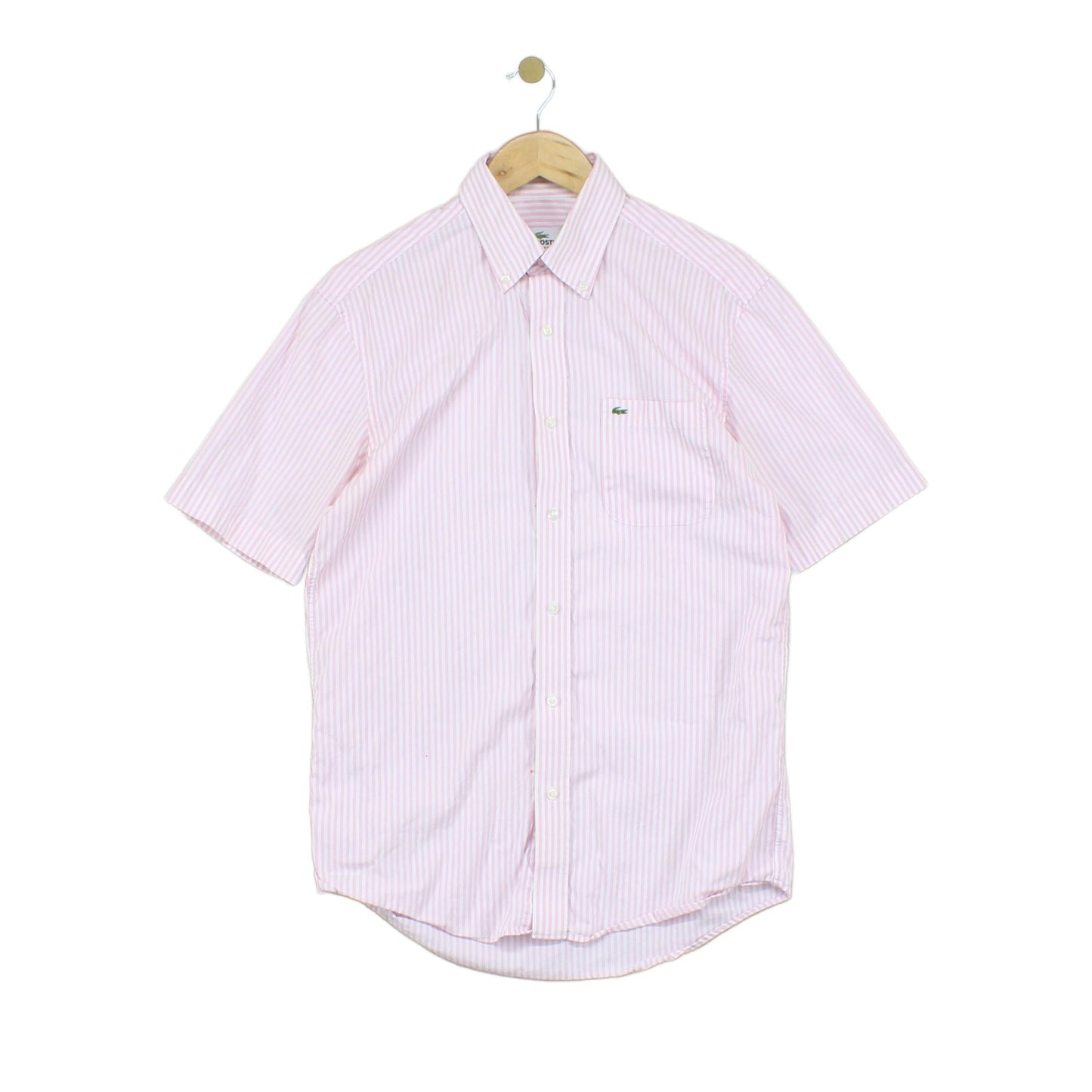 Mens Striped Shirt Short Sleeve Collared Regular Fit