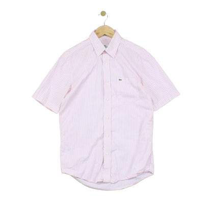 Mens Striped Shirt Short Sleeve Collared Regular Fit