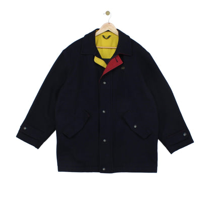 Mens Wool Jacket Full Zip Button Up Long Sleeves