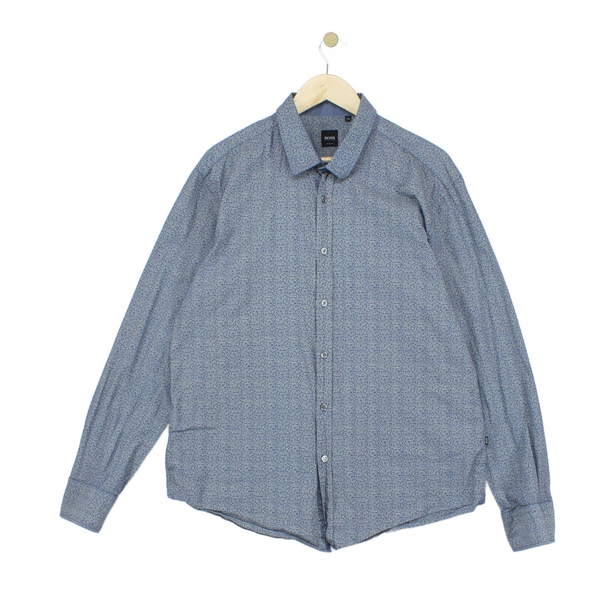 Mens Patterned Shirt Slim Fit Long Sleeve