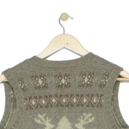 Womens Cardigan Vest Reindeer Knit