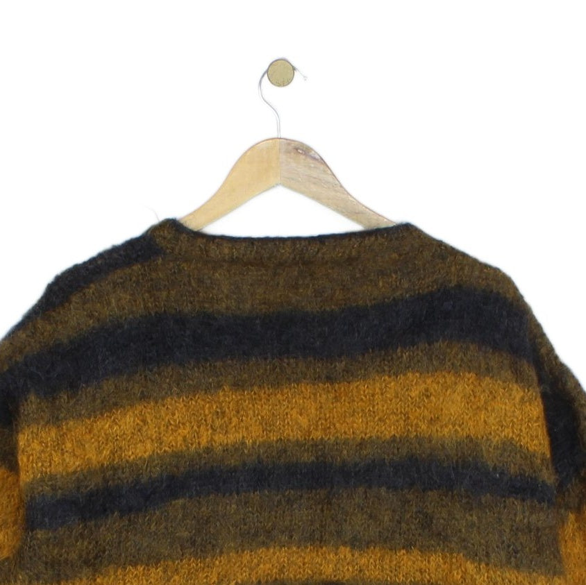 Womens Mohair Cardigan Relaxed Fit Striped