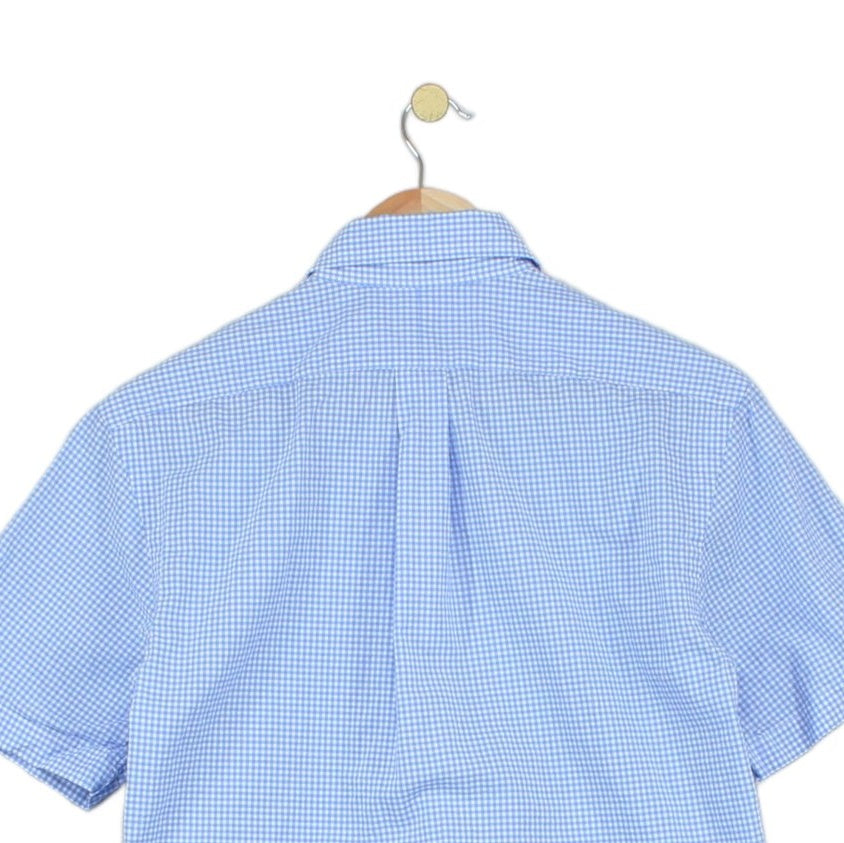 Mens Shirt Casual Short Sleeve Check