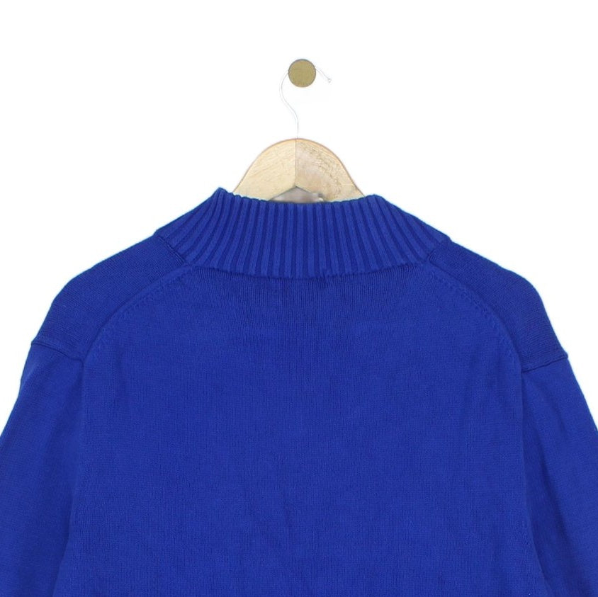 Mens 1/4 Zip Jumper Knit Classic Cotton