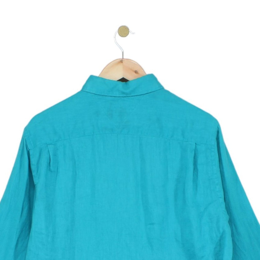Mens Linen Shirt Long Sleeve Button Up