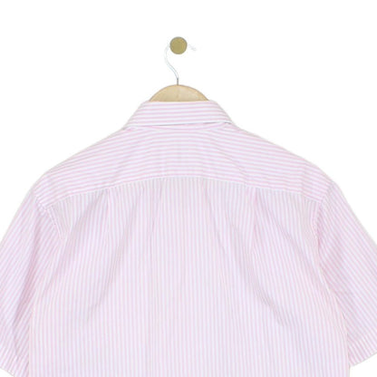 Mens Striped Shirt Short Sleeve Collared Regular Fit