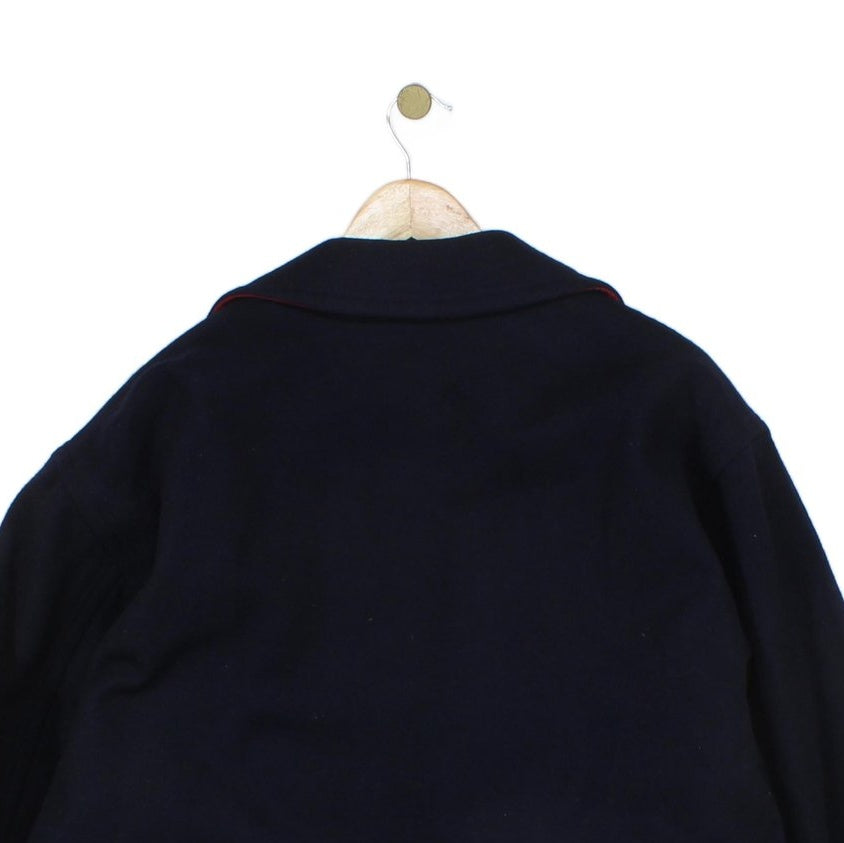 Mens Wool Jacket Full Zip Button Up Long Sleeves
