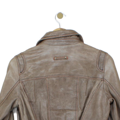 Womens Leather Jacket Zip