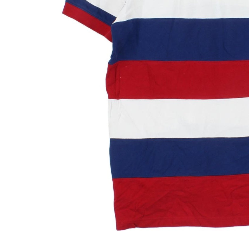 Mens Striped Polo Shirt Short Sleeve Logo