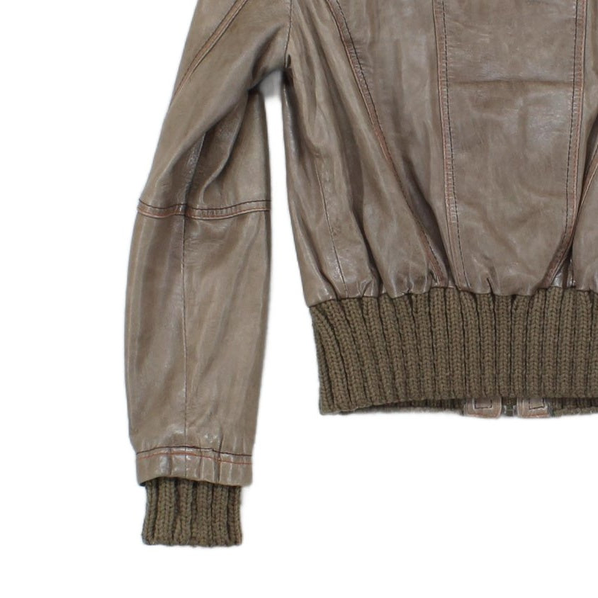 Womens Leather Jacket Zip