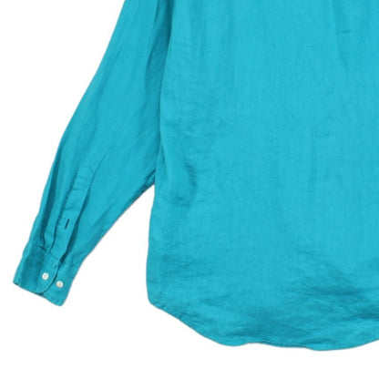 Mens Linen Shirt Long Sleeve Button Up