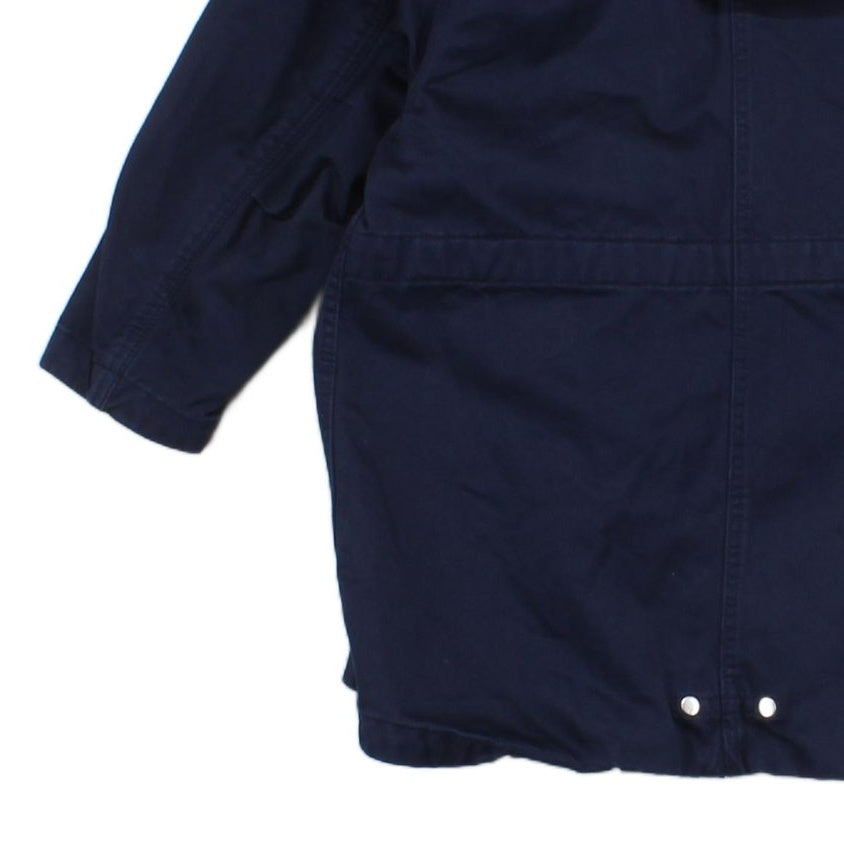 Boys Jacket Hooded Full Zip Navy Cotton