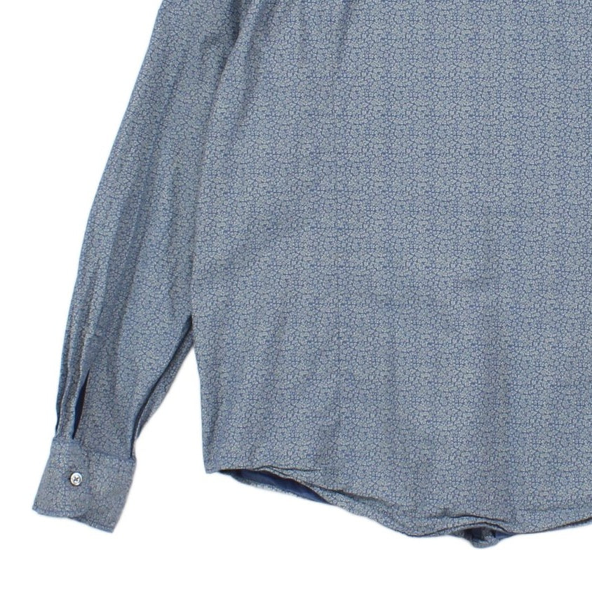 Mens Patterned Shirt Slim Fit Long Sleeve