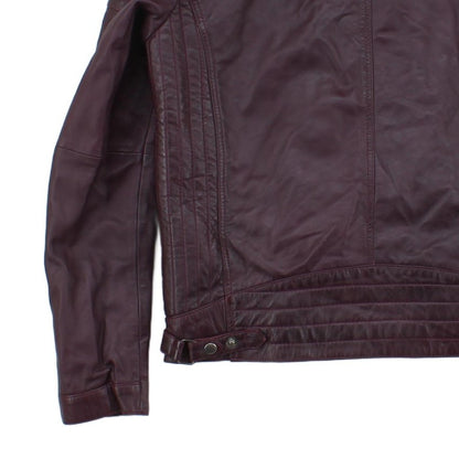 Mens Biker Jacket Full Zip Leather
