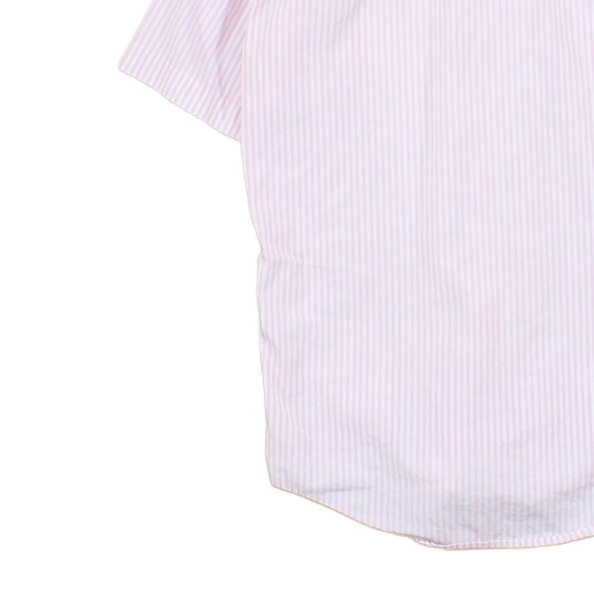 Mens Striped Shirt Short Sleeve Collared Regular Fit