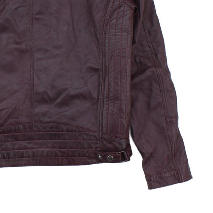 Mens Biker Jacket Full Zip Leather