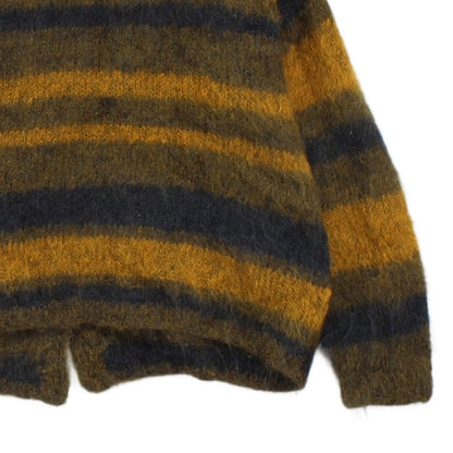 Womens Mohair Cardigan Relaxed Fit Striped