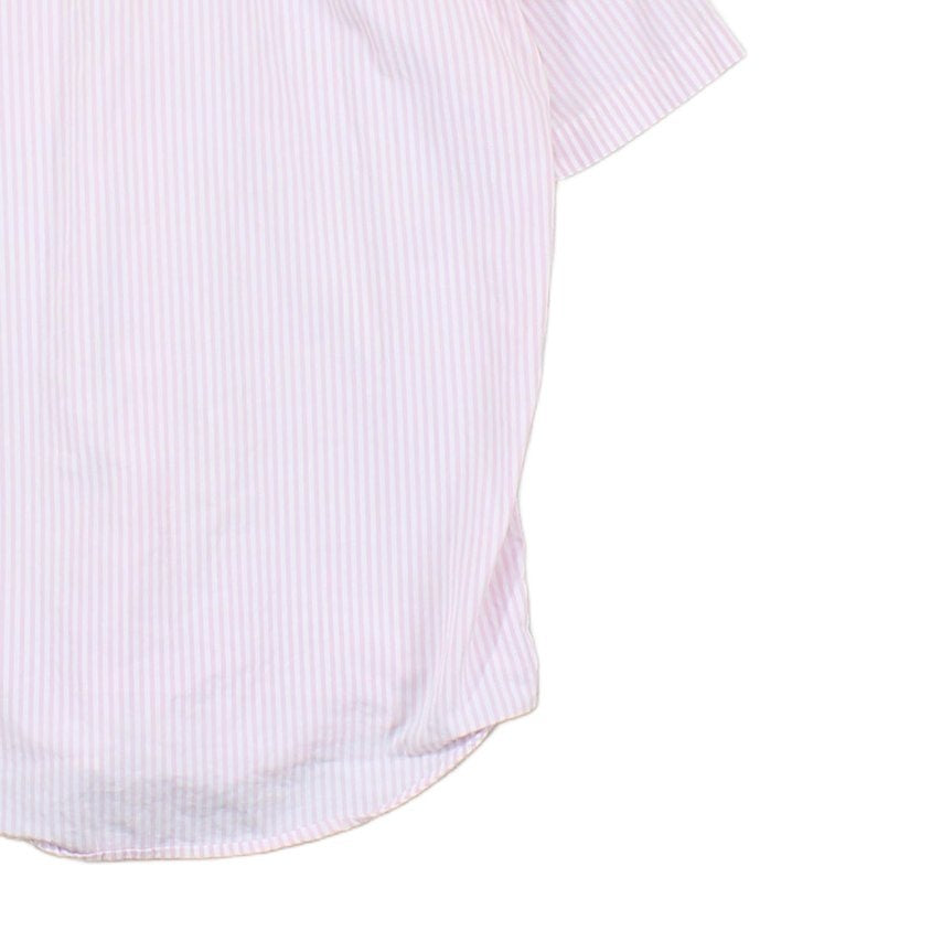 Mens Striped Shirt Short Sleeve Collared Regular Fit