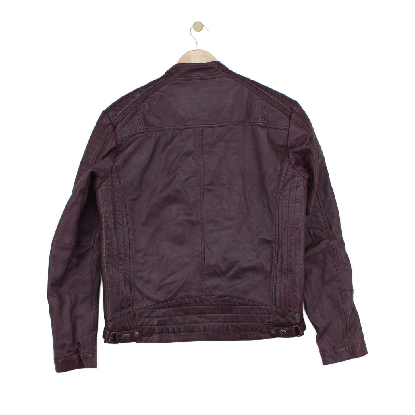 Mens Biker Jacket Full Zip Leather