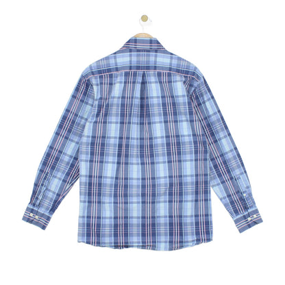Mens Plaid Shirt Button Up Long Sleeve
